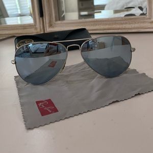 Baby Blue Aviator Flash Ray-Bans